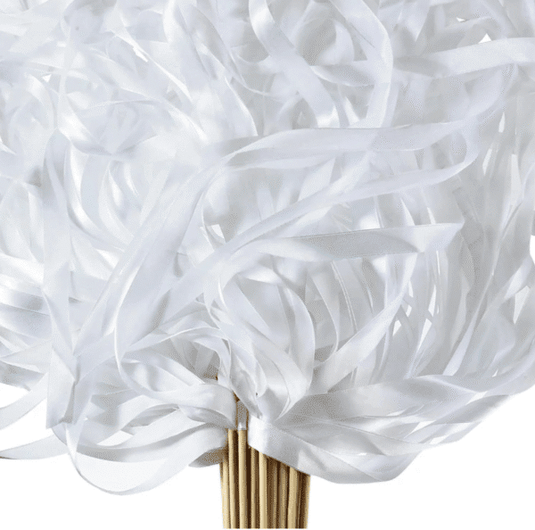 White Ribbon Wands with Bells- 50 piece - Image 2